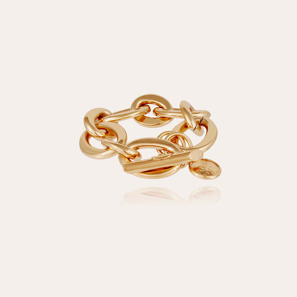 Gas Bijoux bracelet maille ovale moyen modèle doré