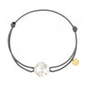BRACELET MORGANNE BELLO OR JAUNE CORDON GRIS NACRE BLANCHE