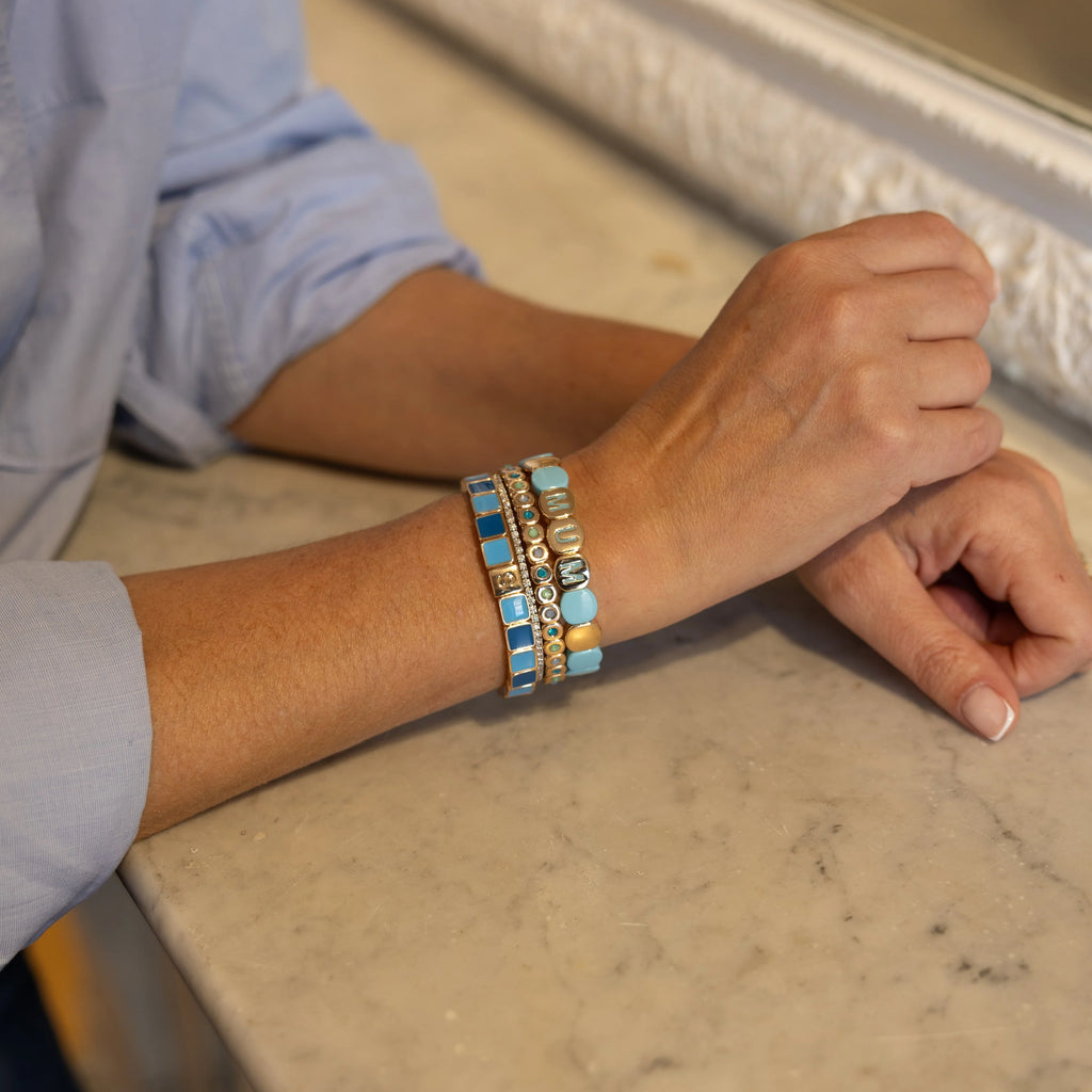 bracelet Colorful Mum Bleu Givré