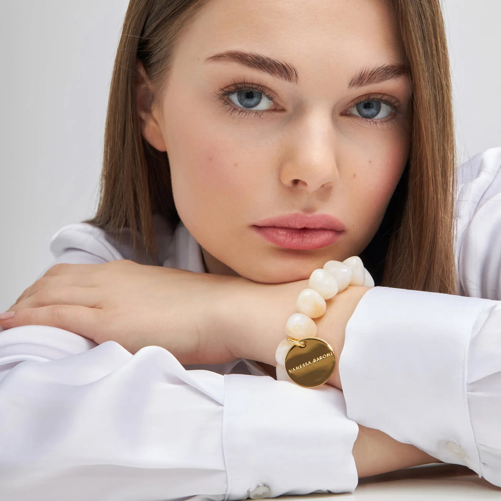 bracelet Stone Flex Pearl Marble Vanessa Baroni