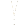 COLLIER CLAVERIN PEARL DROP OR JAUNE PERLES BLANCHES