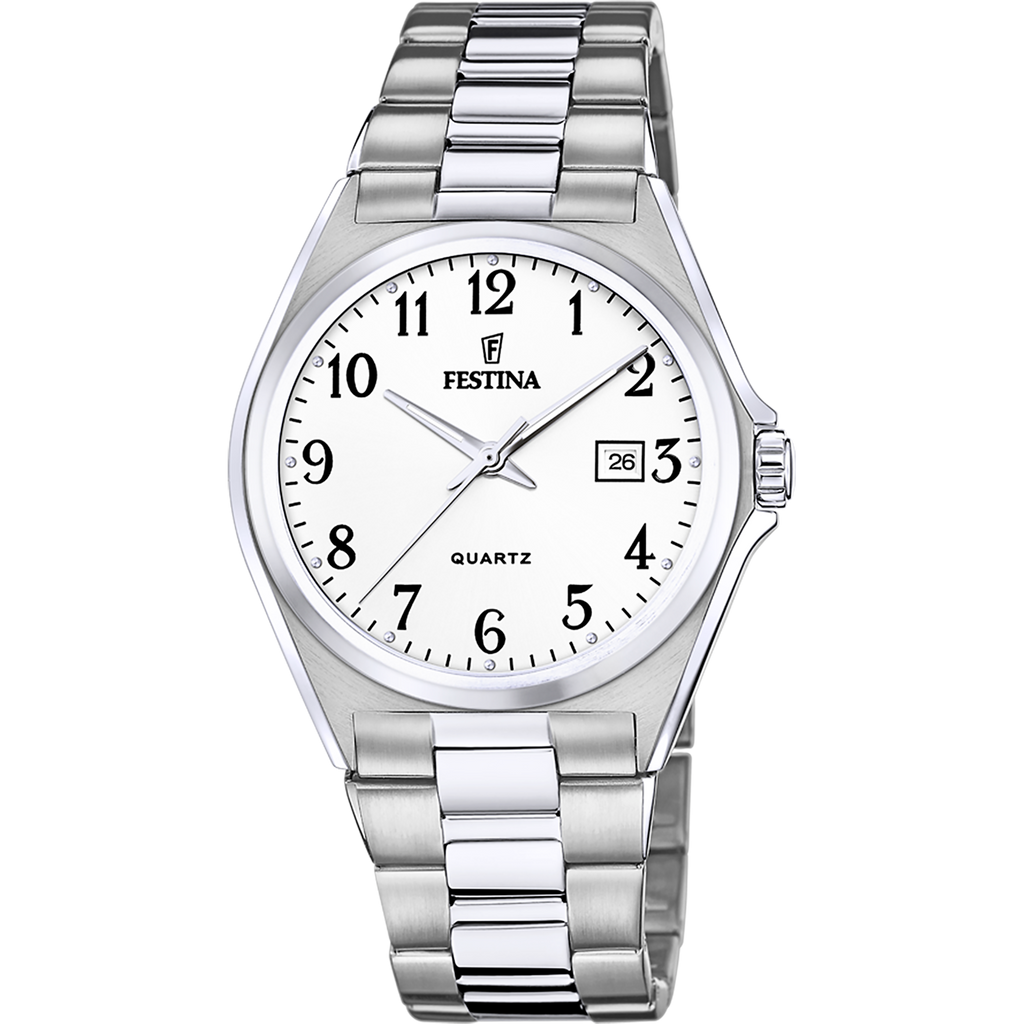 Montre Festina Homme F20552/1 – Cadran blanc & bracelet acier inoxydable
