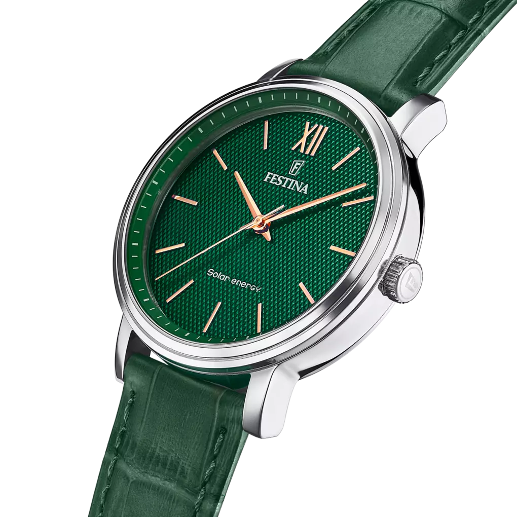 Montre Festina Homme F20660/5 Solar Energy – Cadran vert & bracelet cuir
