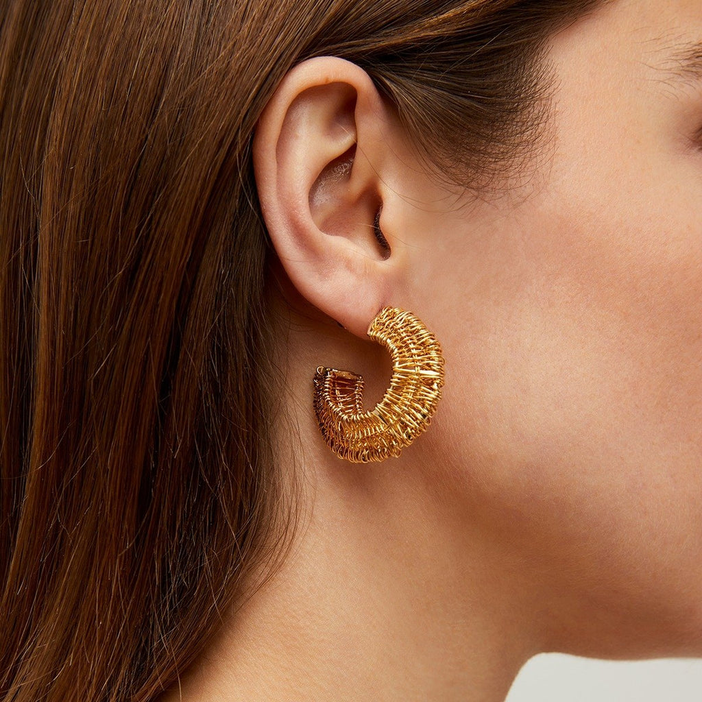 Gas Bijoux boucles d'oreilles créoles Crocus Filea petit modèle dorées