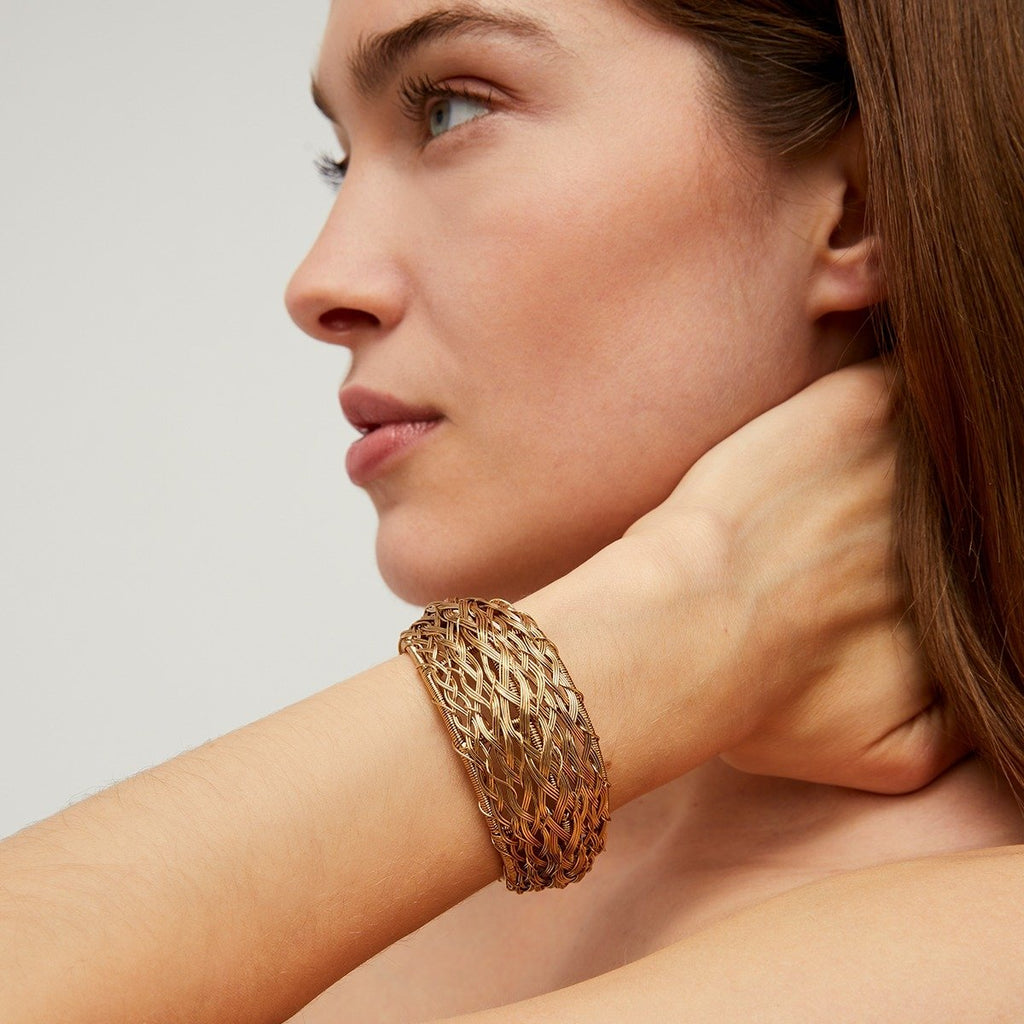 Gas Bijoux bracelet manchette Izzia Filea doré