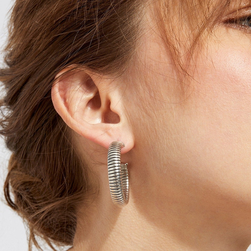Gas Bijoux boucles d'oreilles créoles Milo petit modèle argentées