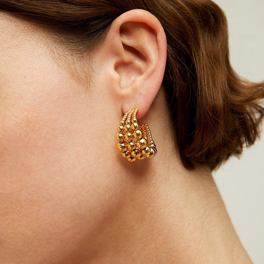 Gas Bijoux boucles d'oreilles créoles Multiperla mini dorées