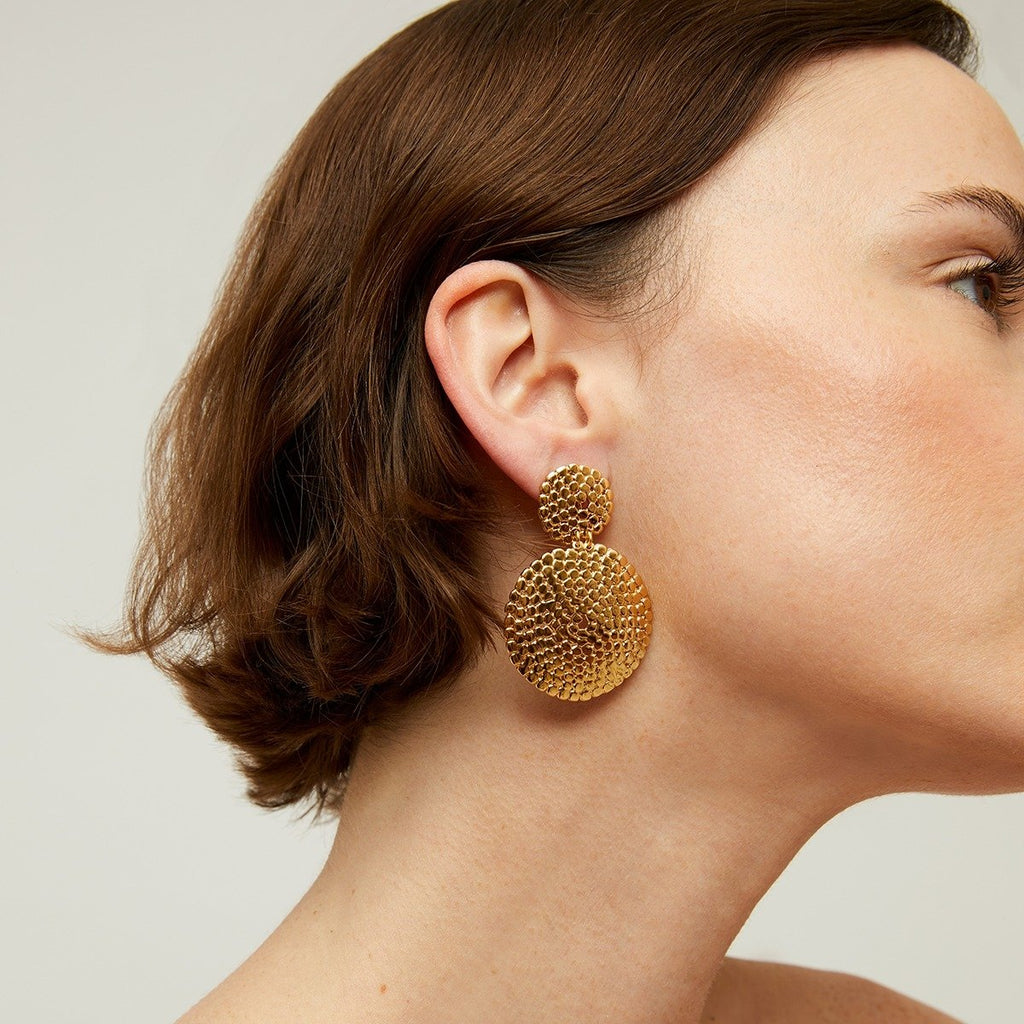 Gas Bijoux boucles d'oreilles Onde Lucky petit modèle dorées