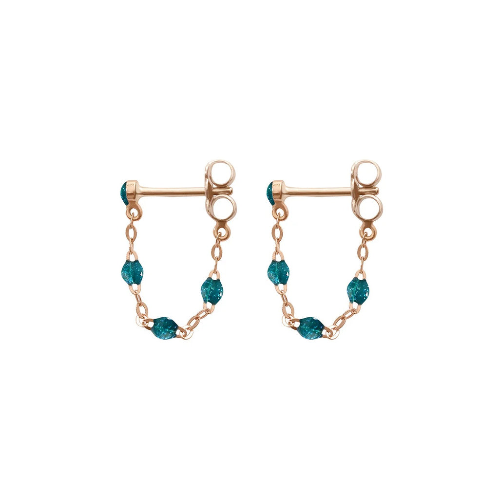 Boucles d'oreilles Gigi Clozeau classique or rose résine jungle