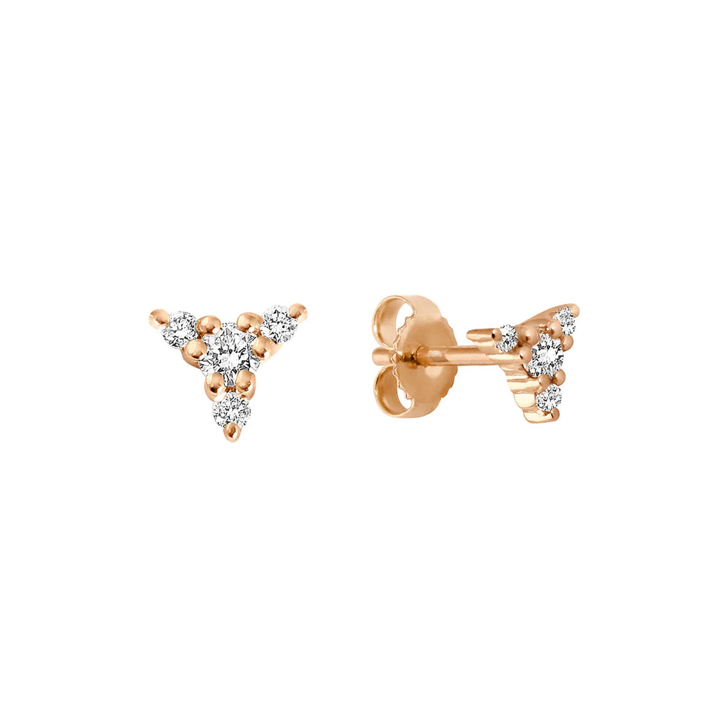 BOUCLES D'OREILLES GIGIG CLOZEAU KOSMOS OR  ROSE NDIAMANTS
