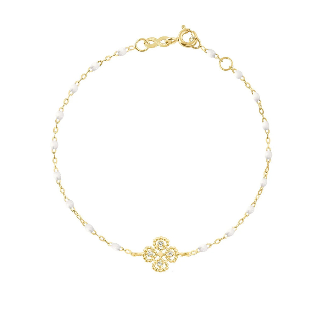Bracelet Gigi Clozeau or jaune lucky trèfle diamants blanc