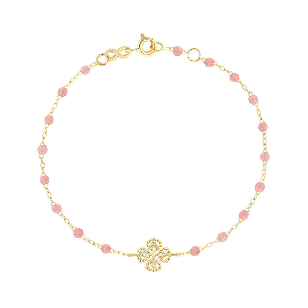 Bracelet Gigi Clozeau or jaune lucky trèfle diamants blush