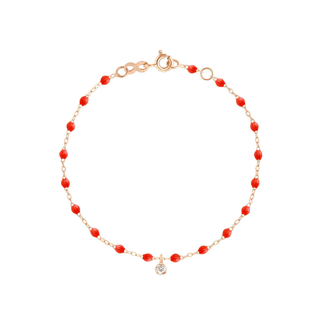 BRACELET GIGI CLOZEAU SUPREME CORAIL OR ROSE 1 DIAMANT