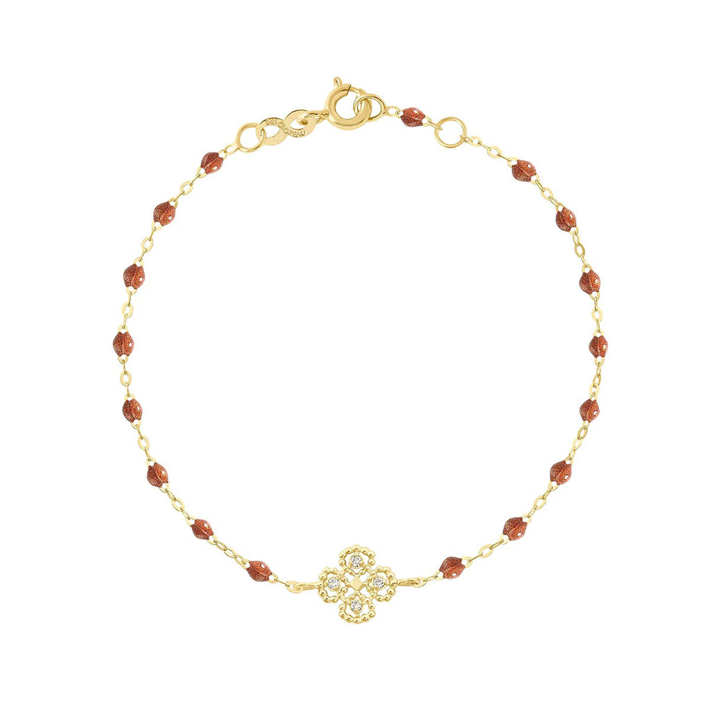 Bracelet Gigi Clozeau or jaune lucky trèfle diamants fauve