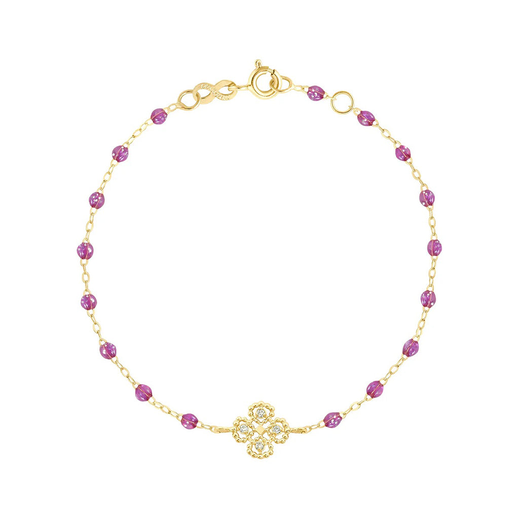 Bracelet Gigi Clozeau or jaune lucky trèfle diamants galaxy