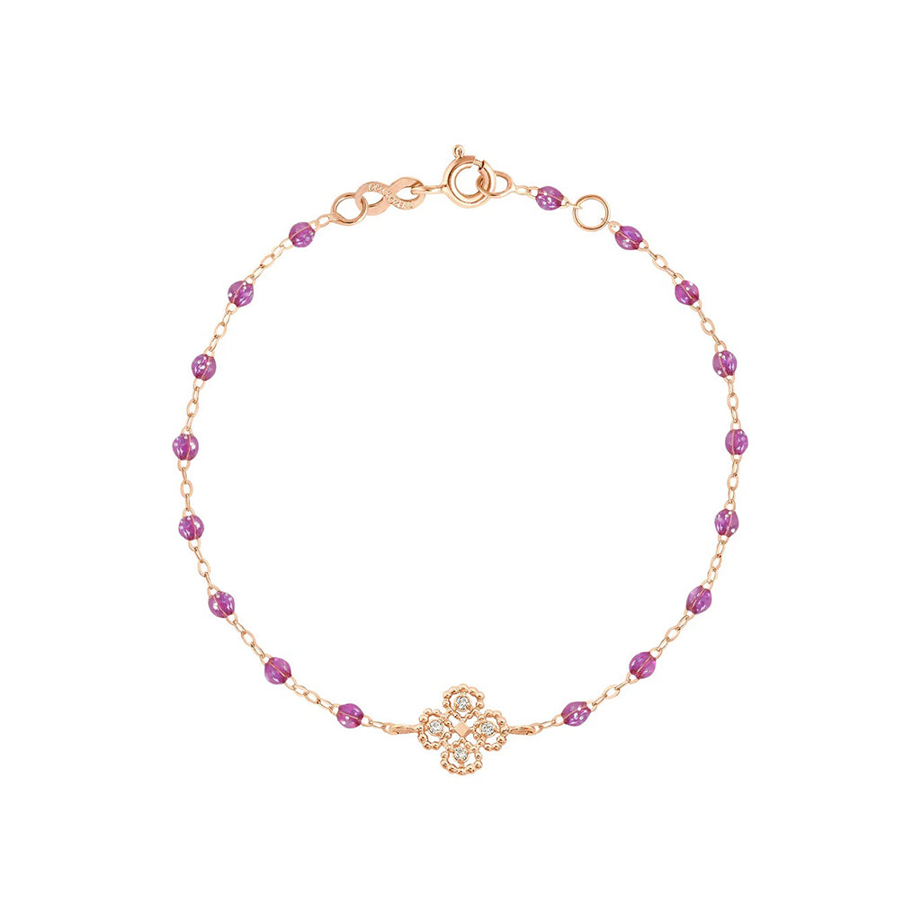 bracelet gigi clozeau or rose lucky trêfle diamants galaxy