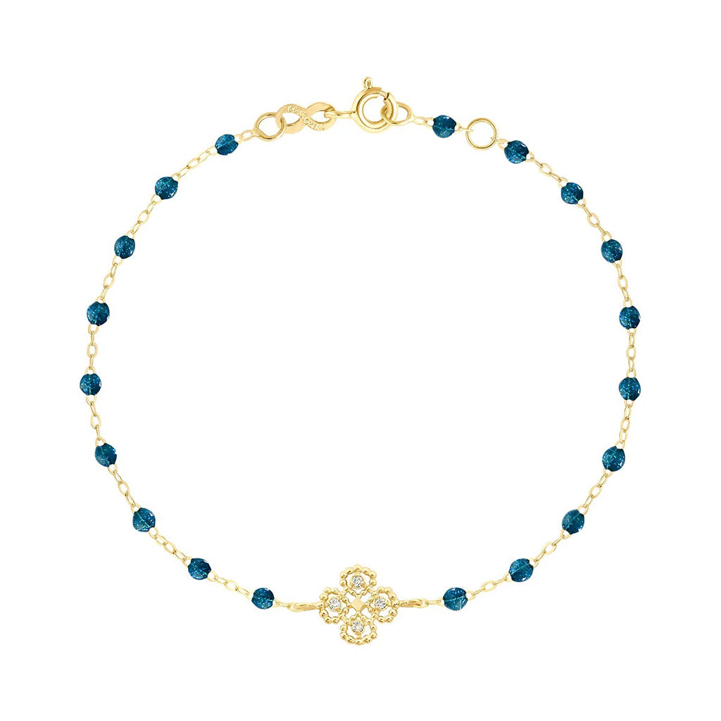 Bracelet Gigi Clozeau or jaune lucky trèfle diamants jungle