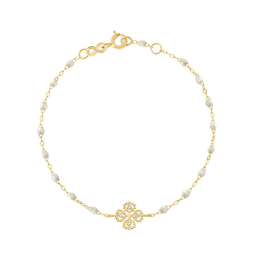 Bracelet Gigi Clozeau or jaune lucky trèfle diamants blanc