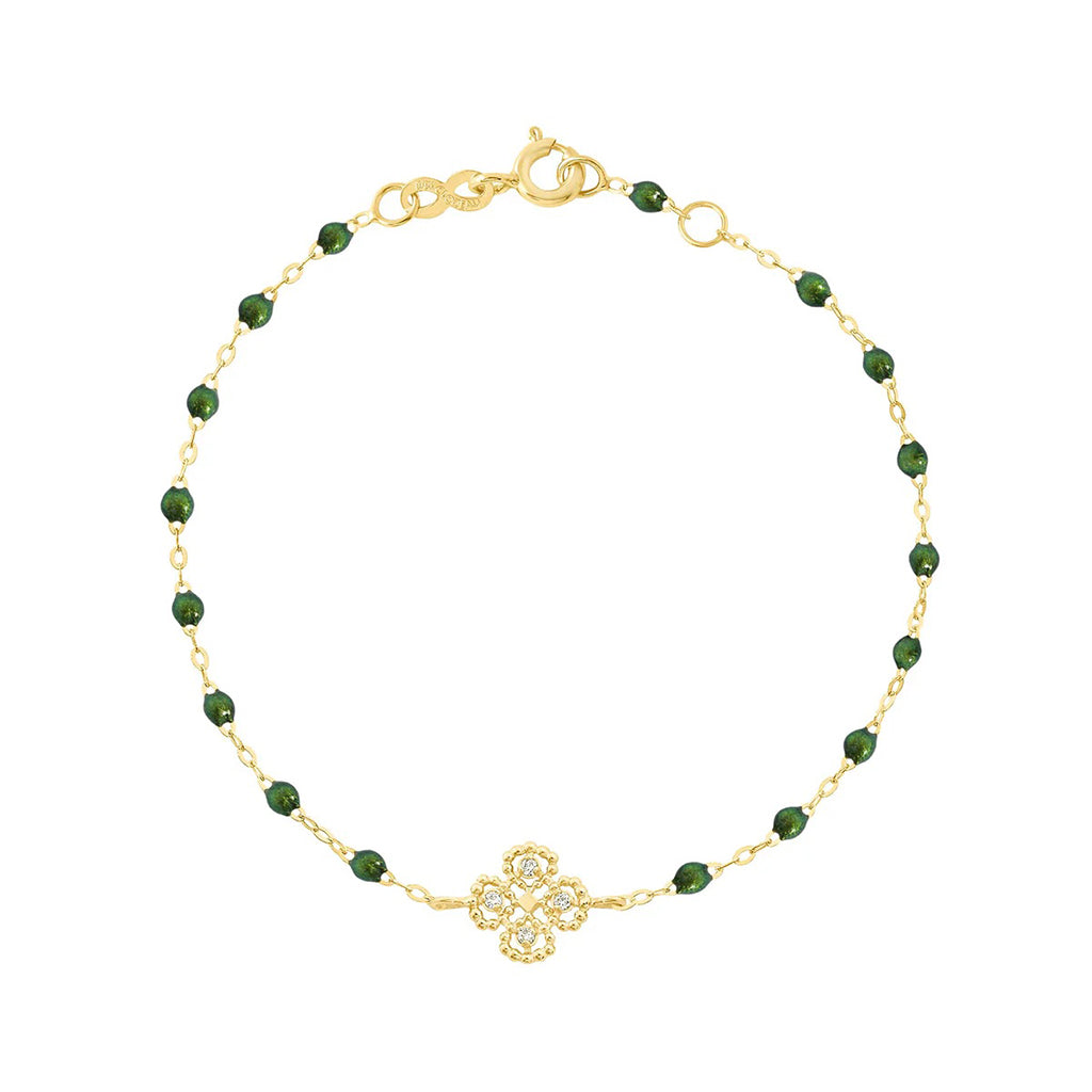 Bracelet Gigi Clozeau or jaune lucky trèfle diamants scarabée