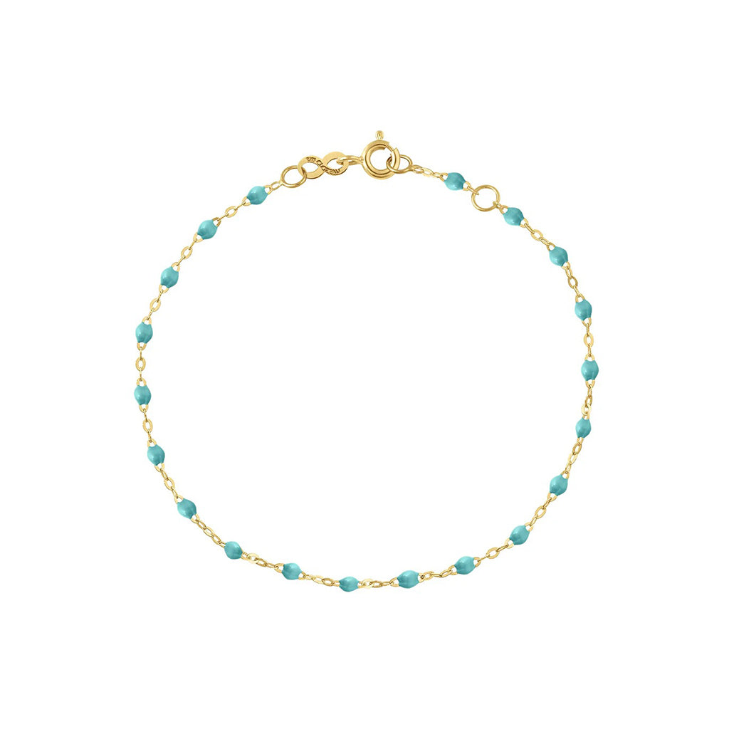 BRACELET GIGI CLOZEAU OR JAUNE TURQUOISE VERT 17CM