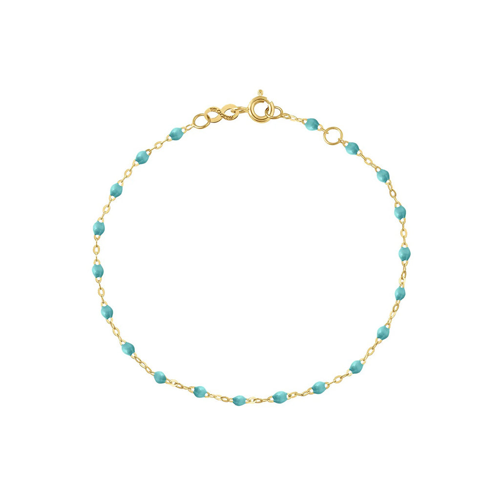 chaine de cheville gigi clozeau or jaune turquoise vert 24cm