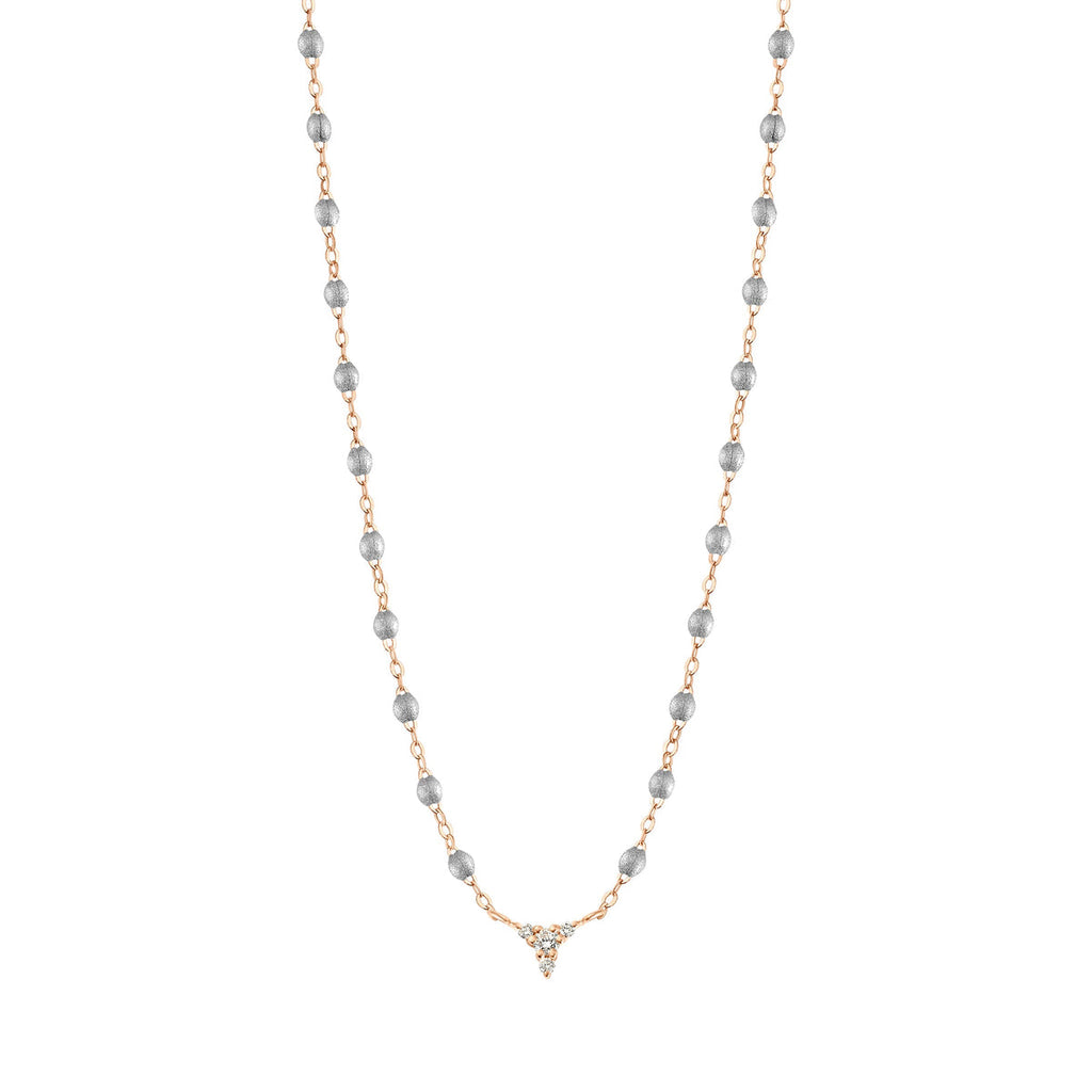 Collier Gigi Clozeau Petit Cosmos Or Rose Diamants résine Argent