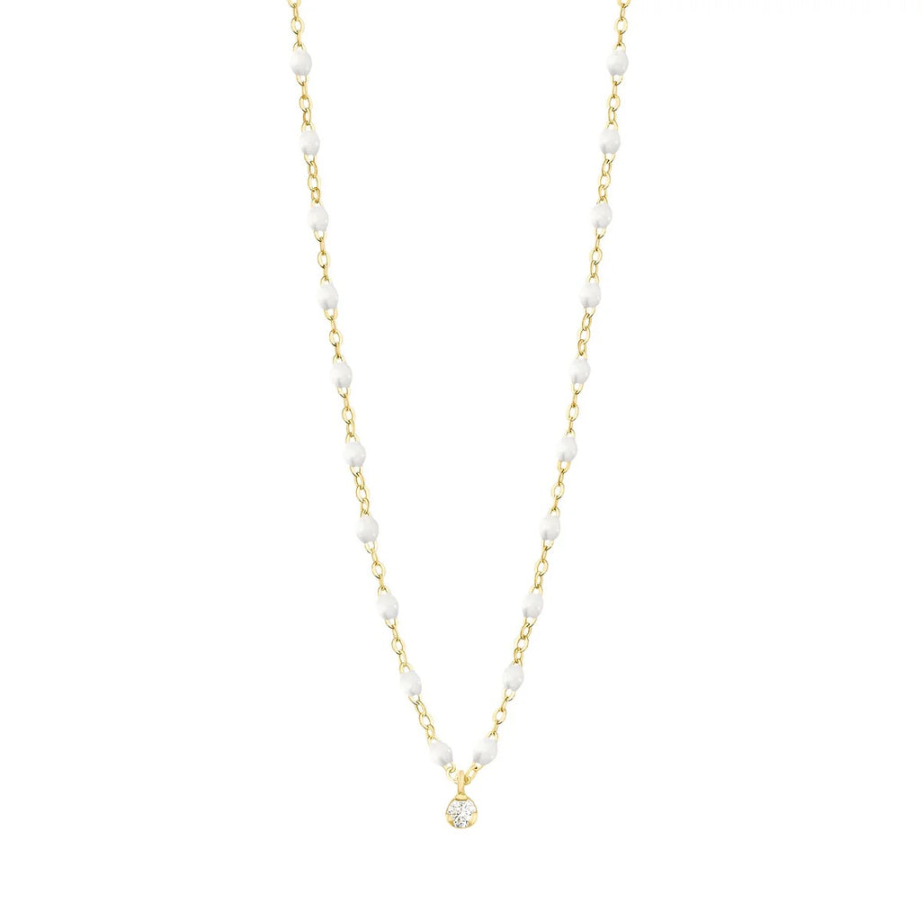 Collier Gigi Clozeau suprême or jaune 1 diamant résine blanche