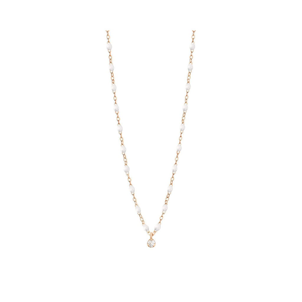 COLLIER GIGI CLOZEAU SUPRÊME OR ROSE RESINE BLANCHE 1 DIAMANT