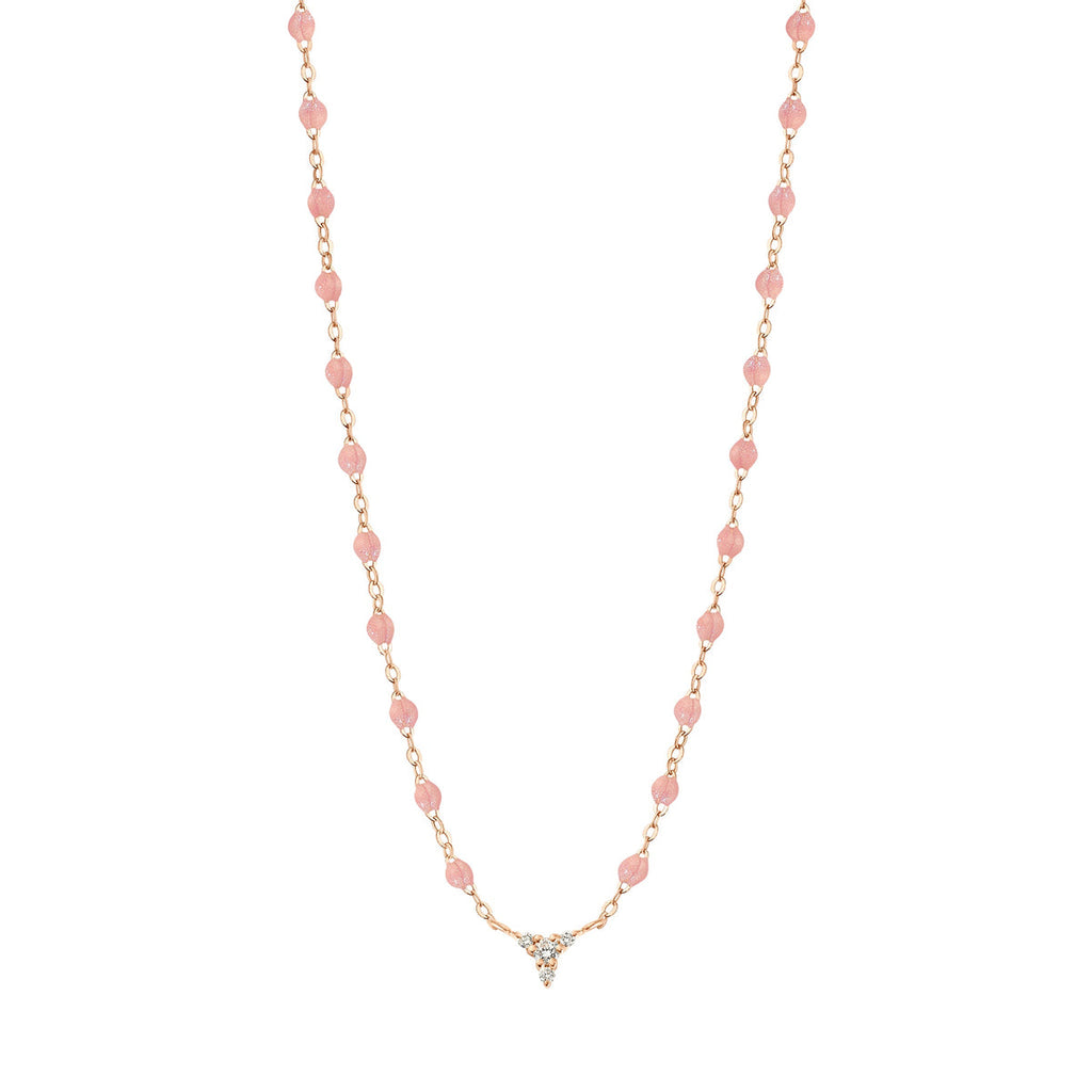 Collier Gigi Clozeau Petit Cosmos Or Rose Diamants résine Blush
