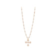 COLLIER GIGI CLOZEAU CROIX DENTELLE DIAMANTS OR ROSE