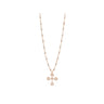 COLLIER GIGI CLOZEAU CROIX DENTELLE DIAMANTS OR ROSE