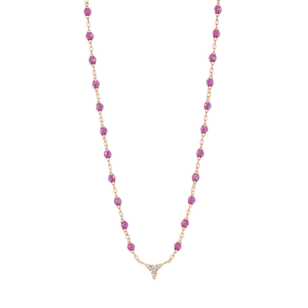 Collier Gigi Clozeau Petit Cosmos Or Rose Diamants résine Galaxy