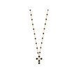 COLLIER GIGI CLOZEAU CROIX PERLEE OR JAUNE DIAMANT 42CM