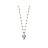 COLLIER GIGI CLOZEAU CROIX PERLEE OR JAUNE DIAMANT 42CM