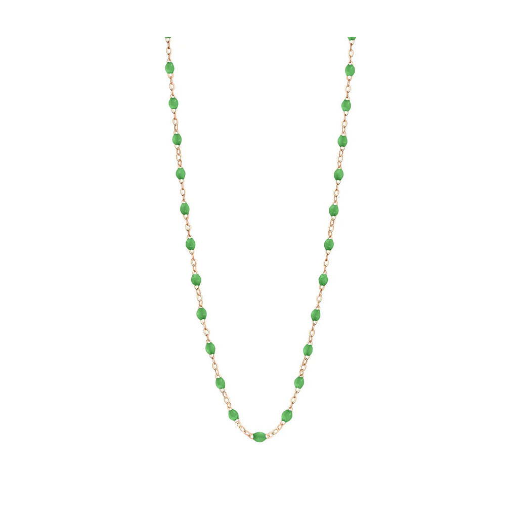 COLLIER GIGI CLOZEAU OR ROSE VERT PAIRIE 50 CM