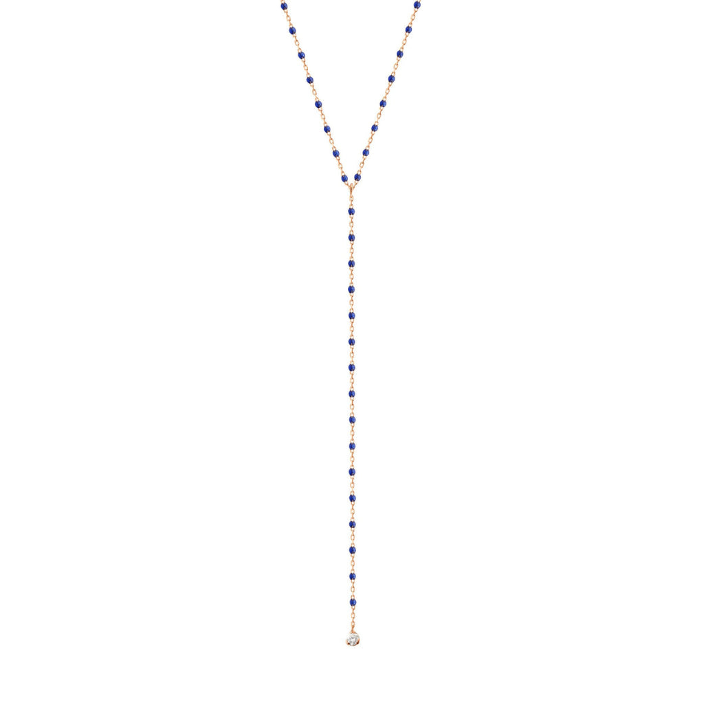 Collier Gigi Clozeau mini party or rose, perles de résine Prusse et diamant