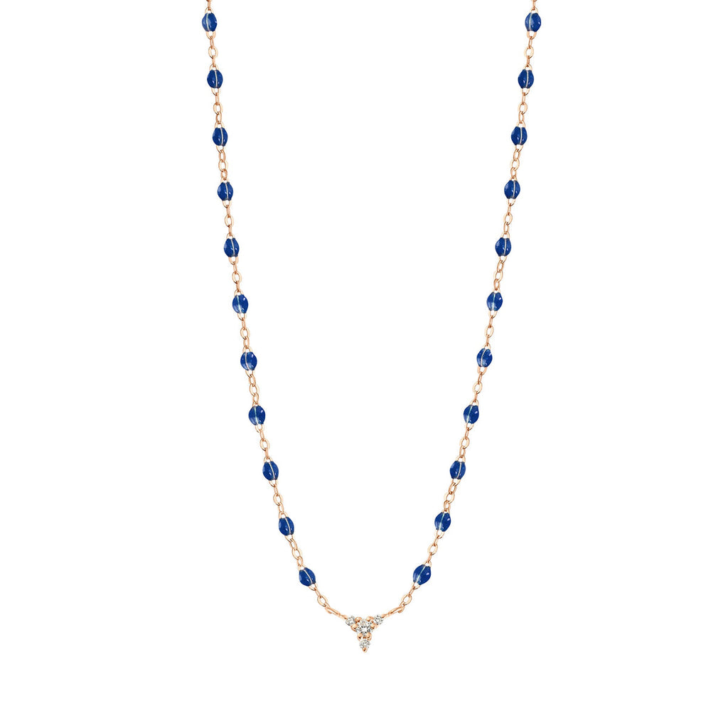 Collier Gigi Clozeau Petit Cosmos Or Rose Diamants résine Prusse