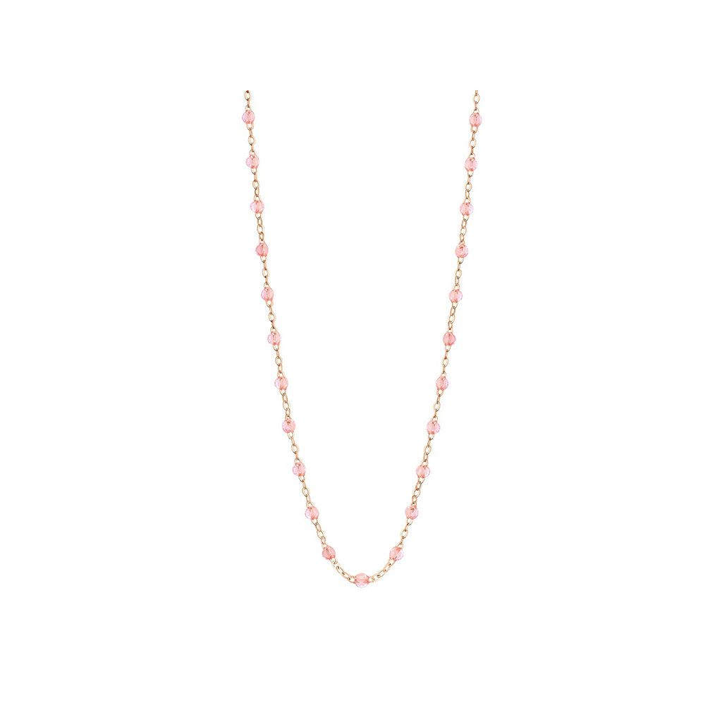 COLLIER GIGI CLOZEAU OR JAUNE 45 CM  RESINE ROSEE