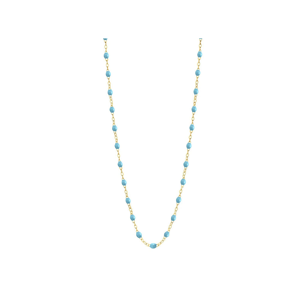 COLLIER GIGI CLOZEAU OR JAUNE 42 CM TURQUOISE