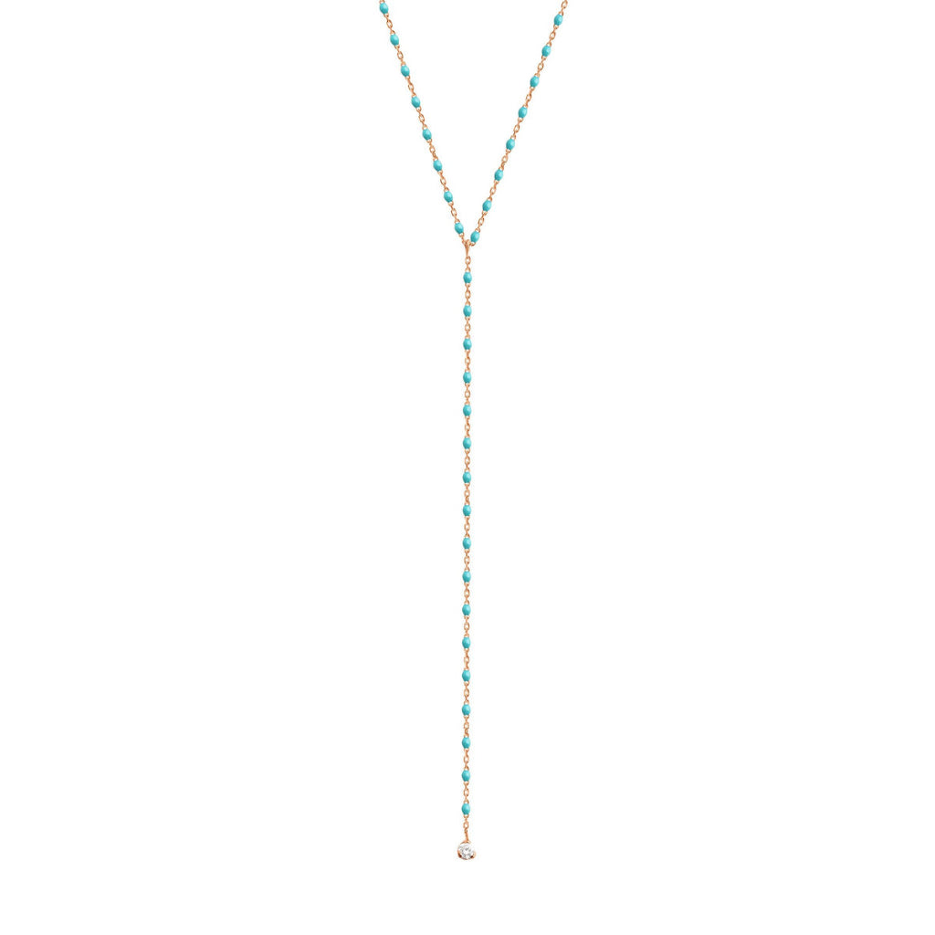 Collier Gigi Clozeau mini party or rose, perles de résine Turquoise Vert et diamant