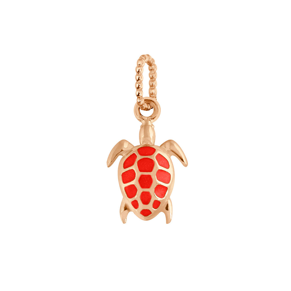 Pendentif Gigi Clozeau Tortue Or Rose résine Corail