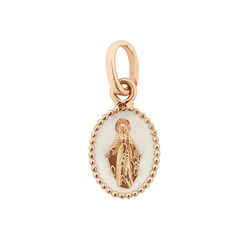 PENDENTIF GIGI CLOZEAU OR ROSE MADONE BLANC