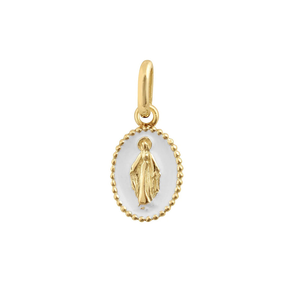 PENDENTIF GIGI CLOZEAU  MADONE OR JAUNE RESINE  BLANCHE