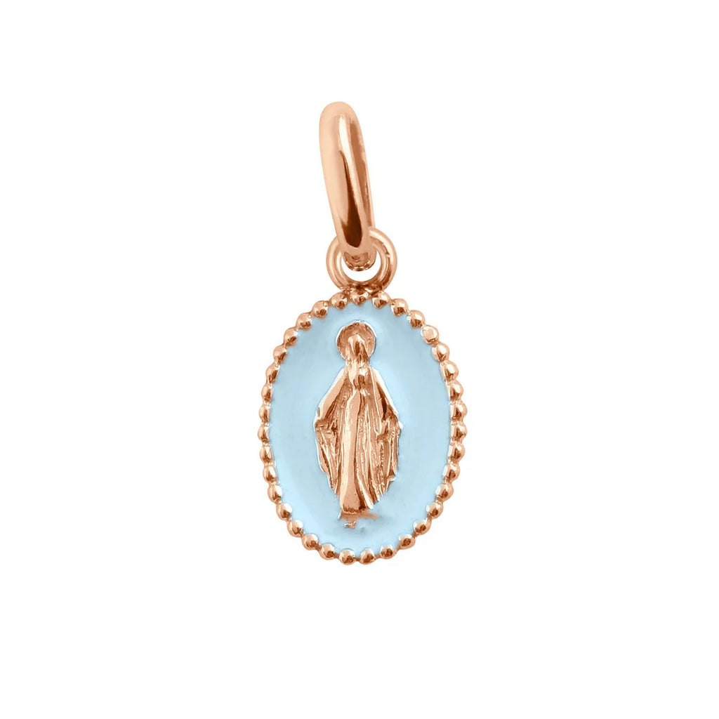 PENDENTIF GIGI CLOZEAU OR ROSE MADONE BLEU LAYETTE