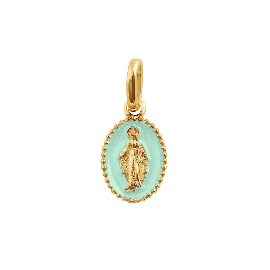 PENDENTIF GIGI CLOZEAU  MADONE OR JAUNE RESINE JADE