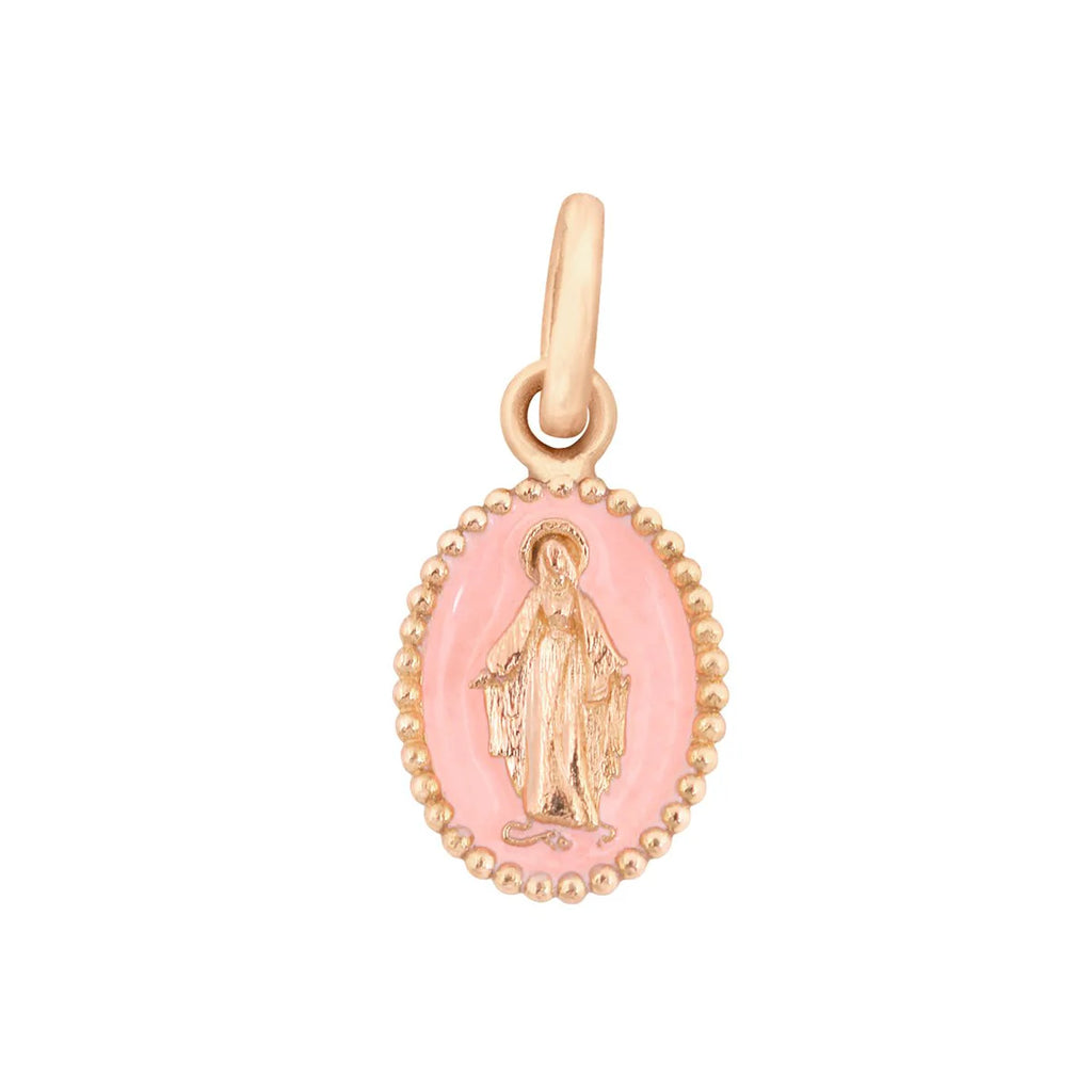 PENDENTIF GIGI CLOZEAU OR ROSE MADONE ROSE BEBE