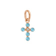 PENDENTIF GIGI CLOZEAU CROIX PERLEE OR ROSE DIAMANT