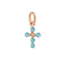 PENDENTIF GIGI CLOZEAU CROIX PERLEE OR ROSE DIAMANT