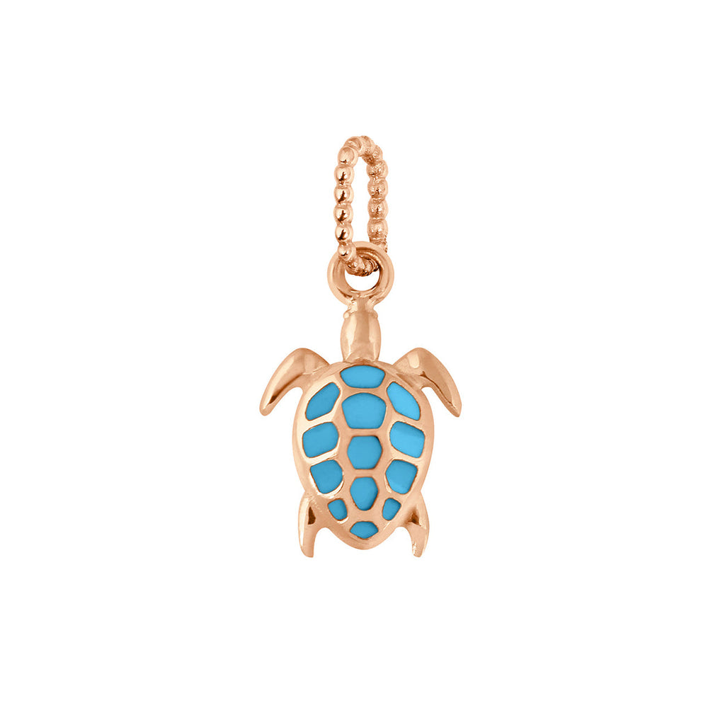 Pendentif Gigi Clozeau Tortue Or Rose résine Turquoise