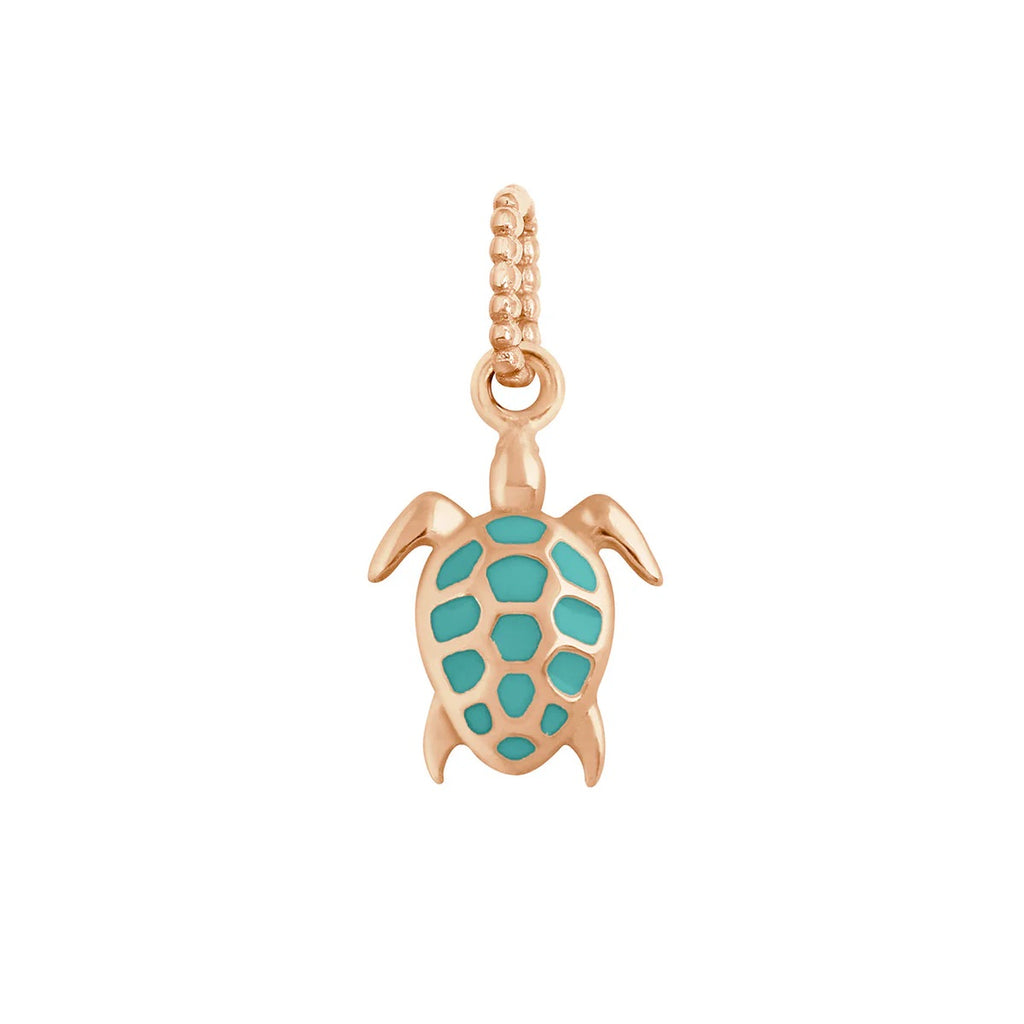 PENDENTIF GIGI CLOZEAU TORTUE OR ROSE TURQUOISE VERT